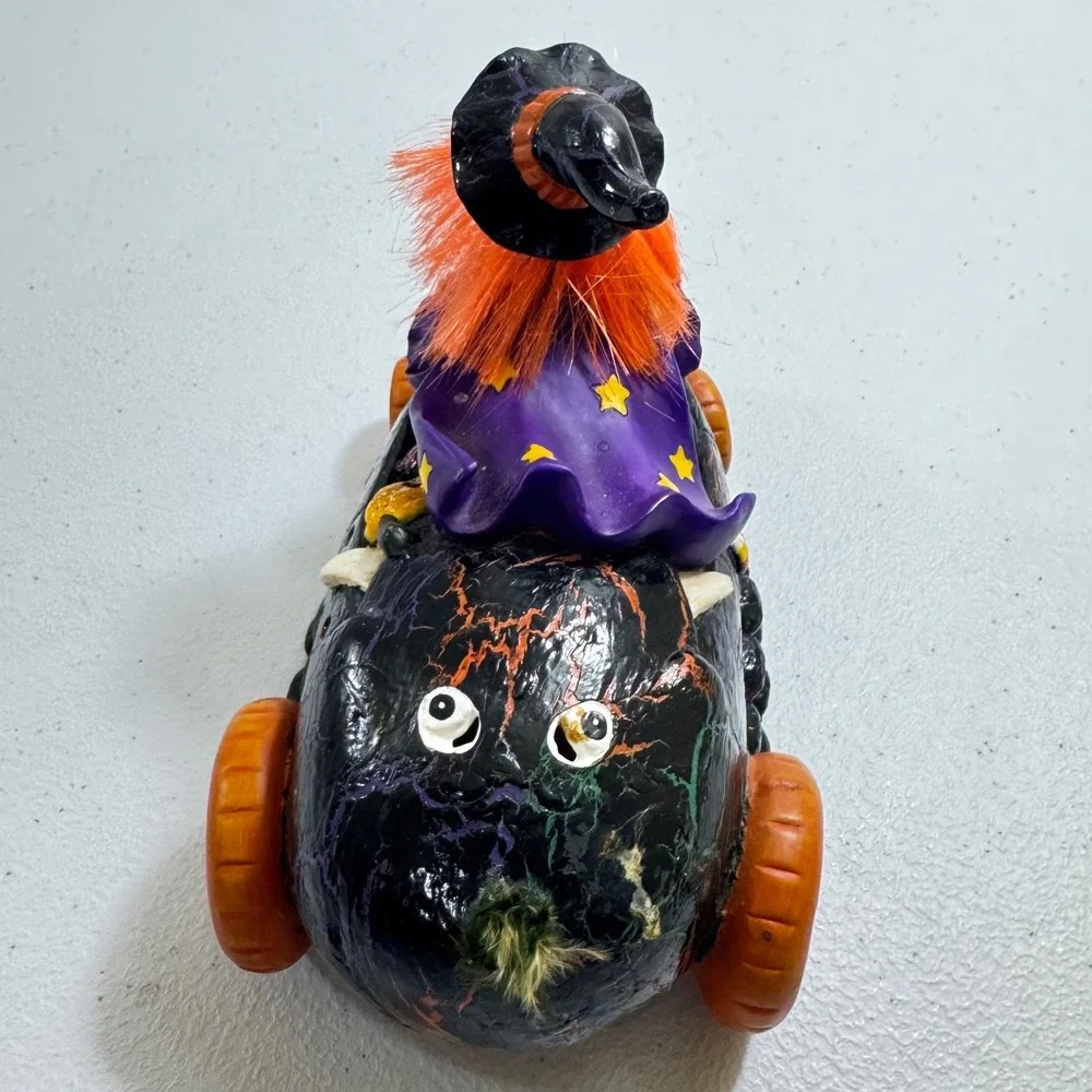 vintage 1990 Enesco ceramic Halloween witch‎ light-up car collectible Untested